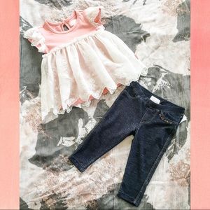 BCBGirls Embroidered Lace Tunic & Leggings Set